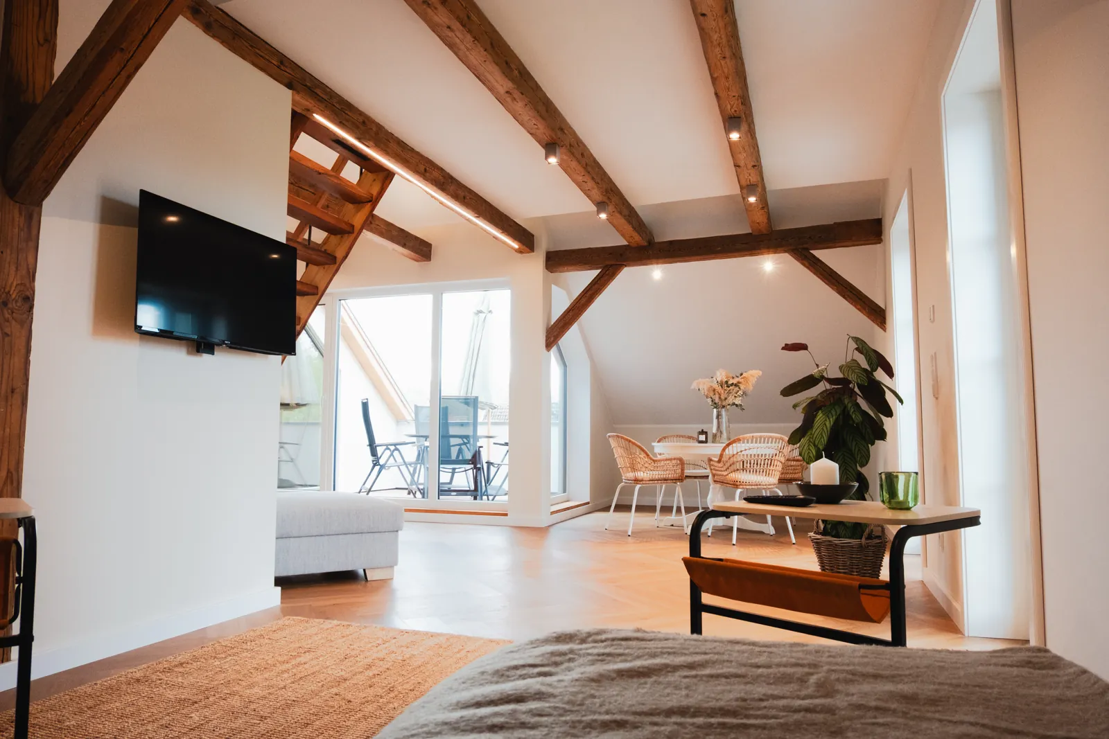 Apartment Berta — Wohnbereich mit Essplatz